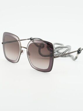 M Missoni MMI 0034/S 0V81 HA Sunglasses Ruthenium Geometric Frame, Brown Lenses